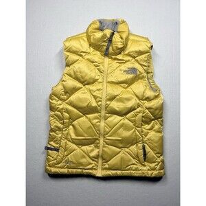 The North Face Women’s 550 Down Puffer Vest Yellow Full Zip Size XS